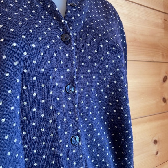 L.L.Bean polka dot cardigan - Picture 2 of 3